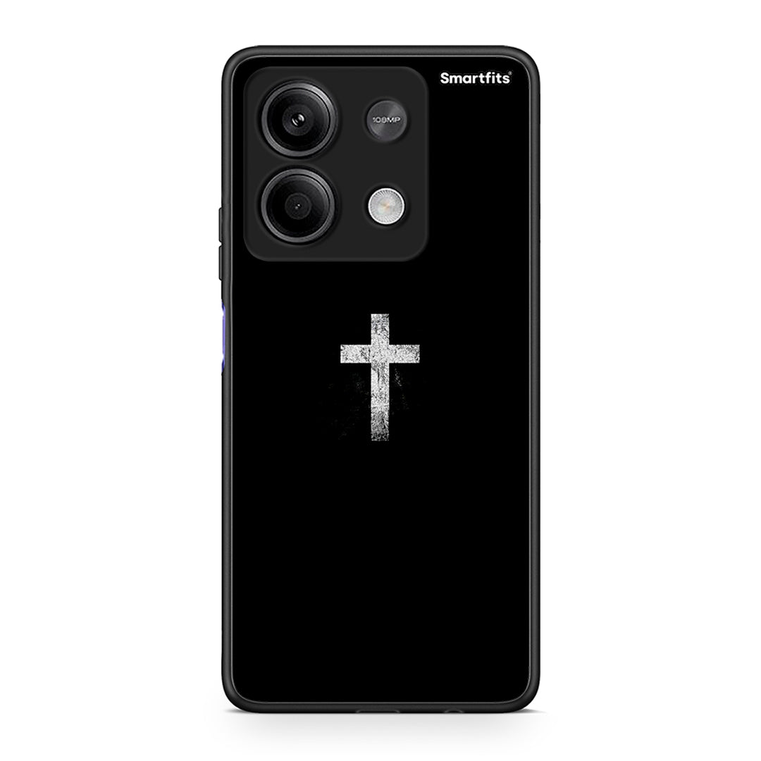 Xiaomi Redmi Note 13 5G White Cross θήκη από τη Smartfits με σχέδιο στο πίσω μέρος και μαύρο περίβλημα | Smartphone case with colorful back and black bezels by Smartfits