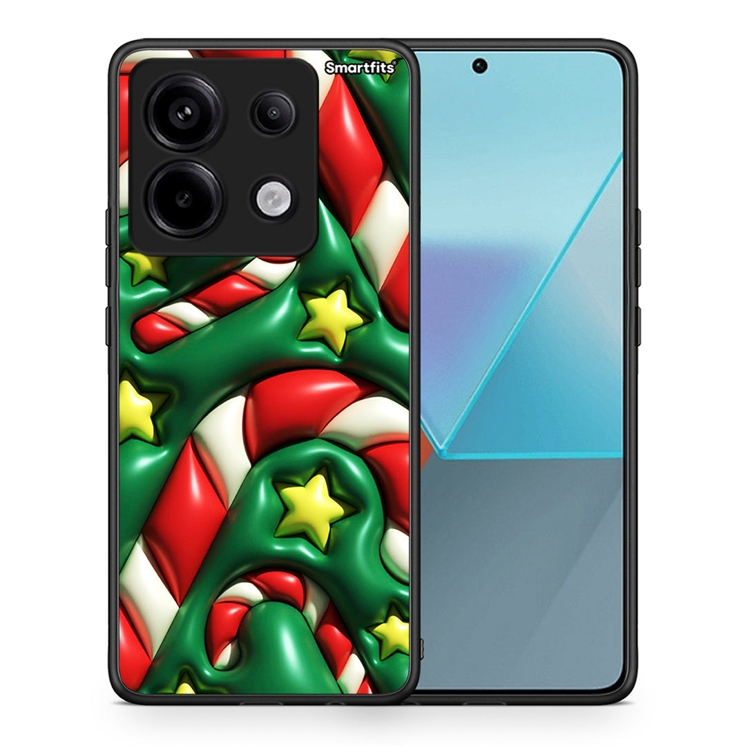 Θήκη Xiaomi Redmi Note 13 Pro 5G Christmas Bubbles από τη Smartfits με σχέδιο στο πίσω μέρος και μαύρο περίβλημα | Xiaomi Redmi Note 13 Pro 5G Christmas Bubbles case with colorful back and black bezels