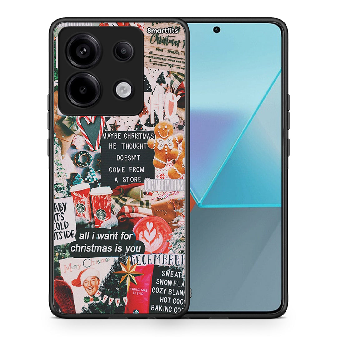 Θήκη Xiaomi Redmi Note 13 Pro 5G Christmas Happiness από τη Smartfits με σχέδιο στο πίσω μέρος και μαύρο περίβλημα | Xiaomi Redmi Note 13 Pro 5G Christmas Happiness case with colorful back and black bezels