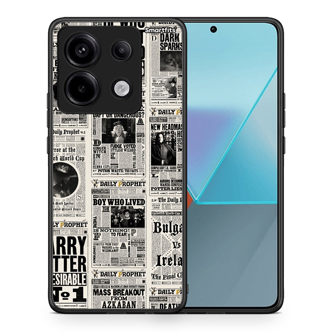 Θήκη Xiaomi Redmi Note 13 Pro 5G Harry Paper από τη Smartfits με σχέδιο στο πίσω μέρος και μαύρο περίβλημα | Xiaomi Redmi Note 13 Pro 5G Harry Paper case with colorful back and black bezels