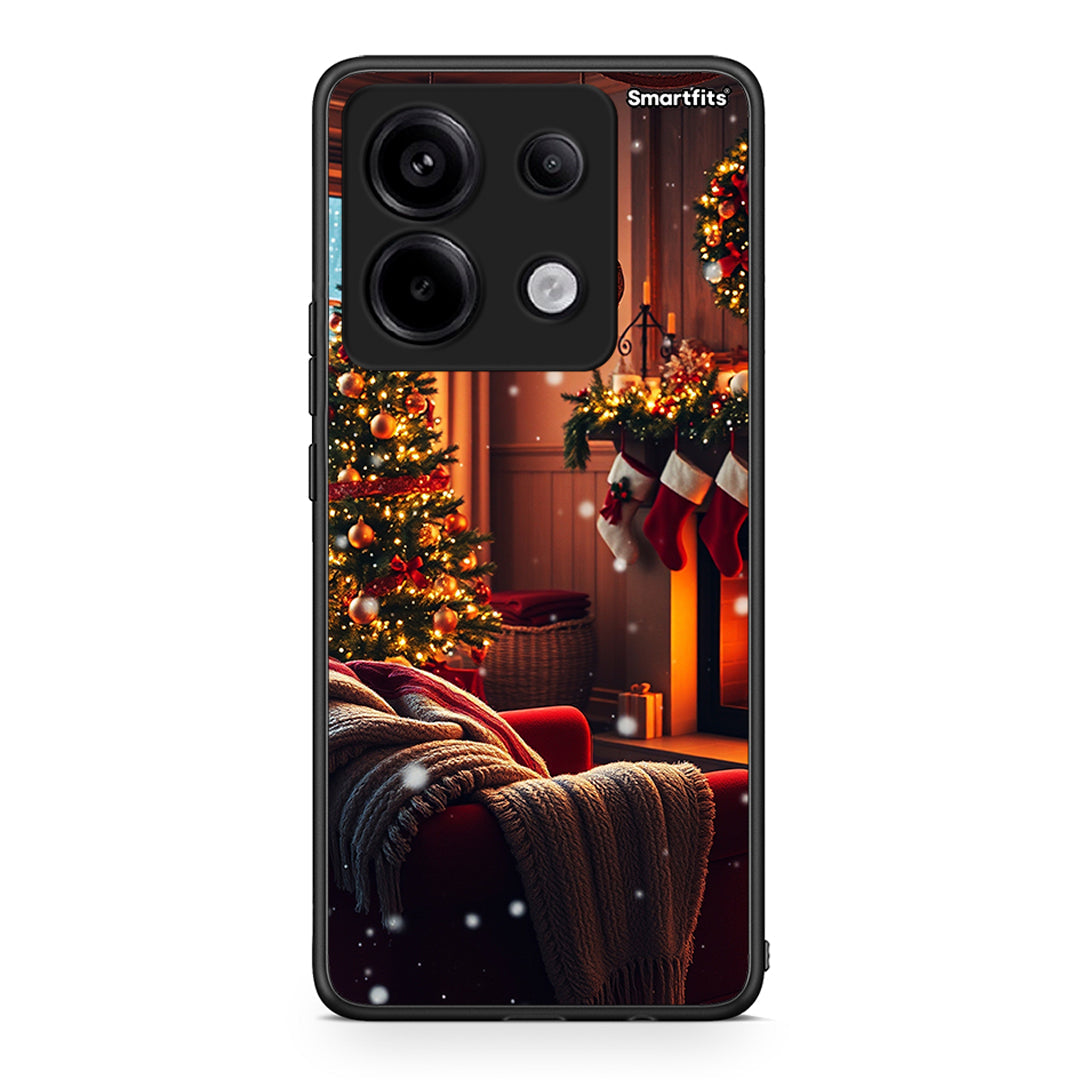 Xiaomi Redmi Note 13 Pro 5G Home For Christmas θήκη από τη Smartfits με σχέδιο στο πίσω μέρος και μαύρο περίβλημα | Smartphone case with colorful back and black bezels by Smartfits