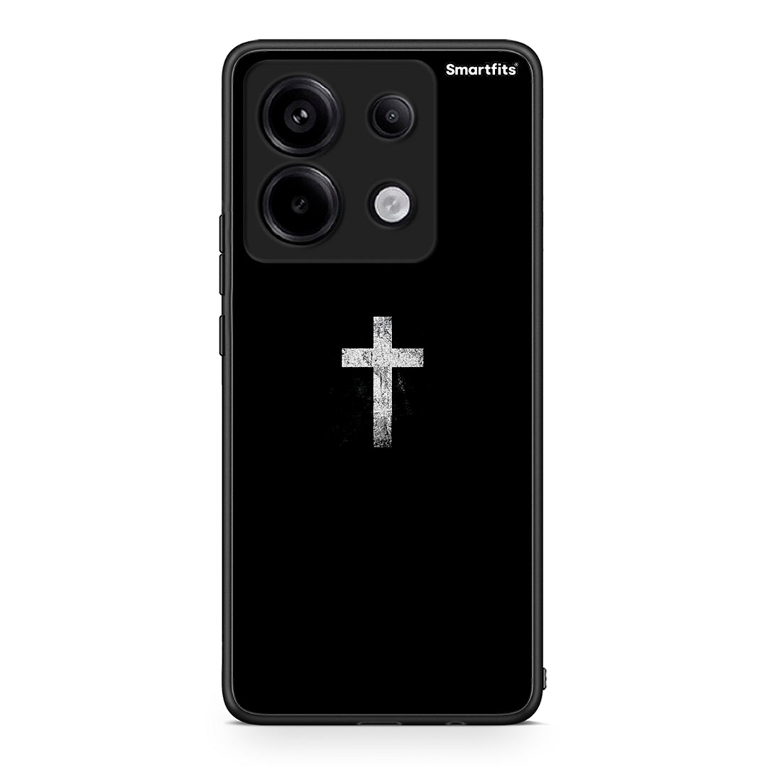 Xiaomi Redmi Note 13 Pro 5G White Cross θήκη από τη Smartfits με σχέδιο στο πίσω μέρος και μαύρο περίβλημα | Smartphone case with colorful back and black bezels by Smartfits