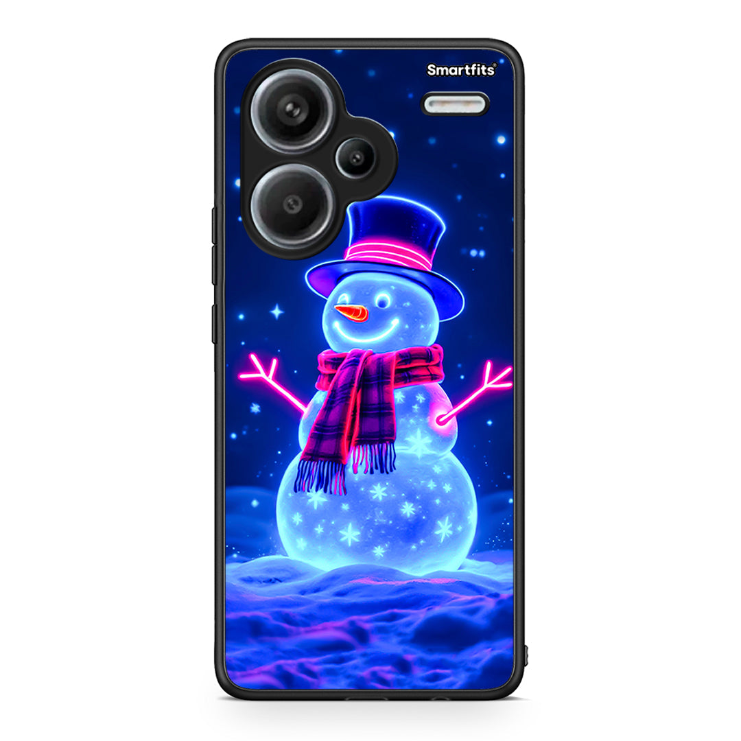 Xiaomi Redmi Note 13 Pro Plus 5G Christmas Neon Snowman θήκη από τη Smartfits με σχέδιο στο πίσω μέρος και μαύρο περίβλημα | Smartphone case with colorful back and black bezels by Smartfits