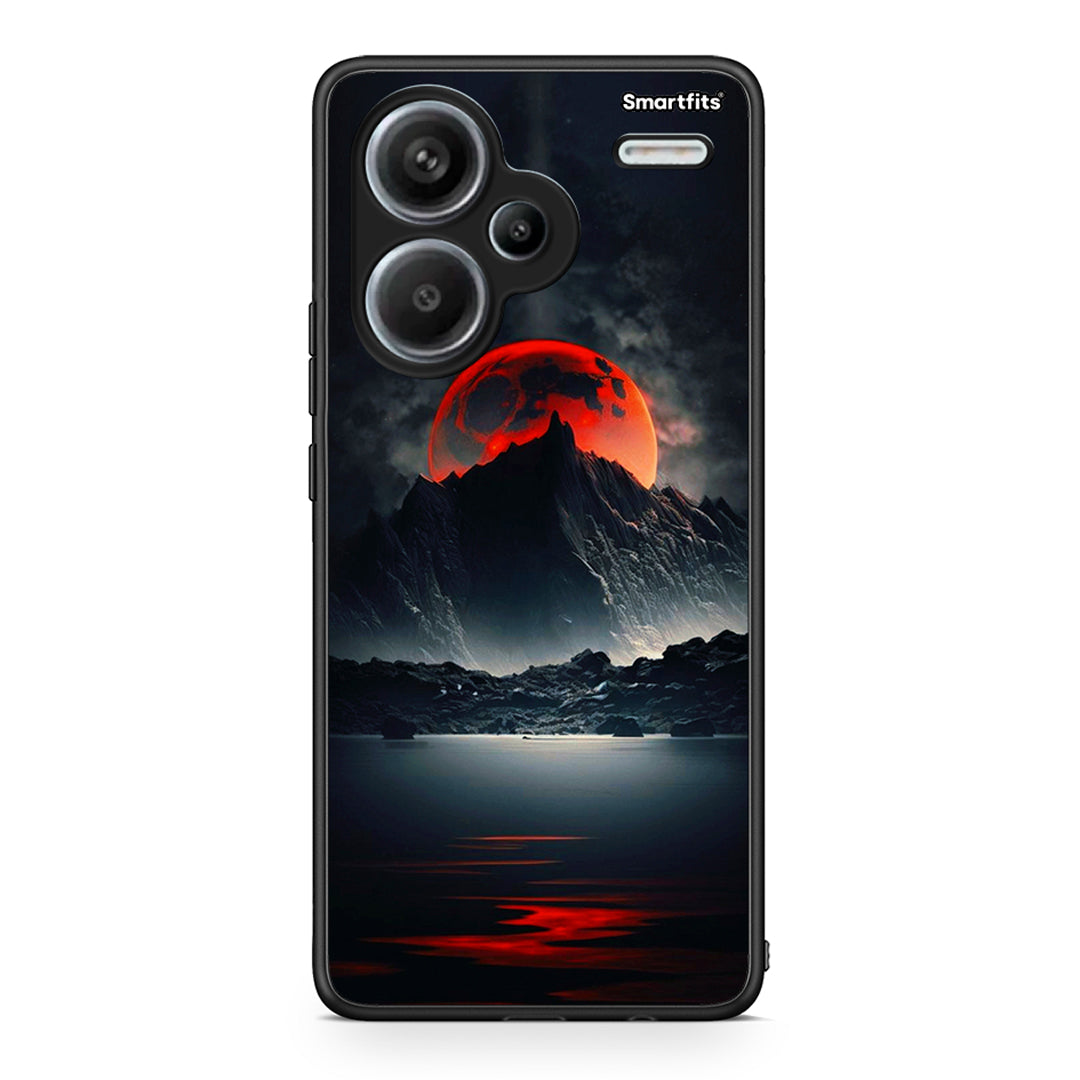 Xiaomi Redmi Note 13 Pro Plus 5G Red Full Moon θήκη από τη Smartfits με σχέδιο στο πίσω μέρος και μαύρο περίβλημα | Smartphone case with colorful back and black bezels by Smartfits