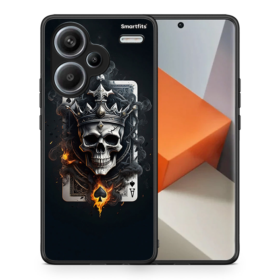 Θήκη Xiaomi Redmi Note 13 Pro Plus 5G Skull King Ace από τη Smartfits με σχέδιο στο πίσω μέρος και μαύρο περίβλημα | Xiaomi Redmi Note 13 Pro Plus 5G Skull King Ace case with colorful back and black bezels