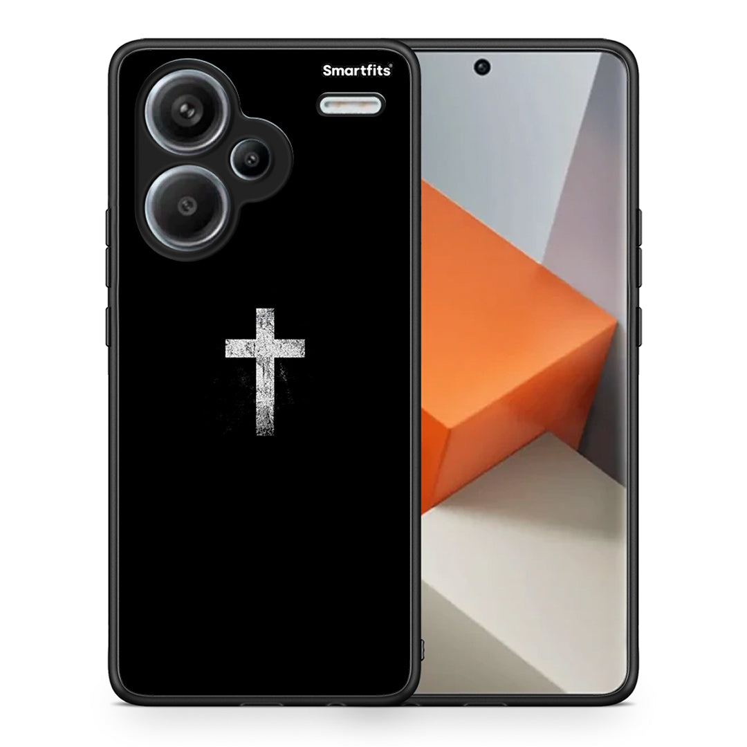 Θήκη Xiaomi Redmi Note 13 Pro Plus 5G White Cross από τη Smartfits με σχέδιο στο πίσω μέρος και μαύρο περίβλημα | Xiaomi Redmi Note 13 Pro Plus 5G White Cross case with colorful back and black bezels