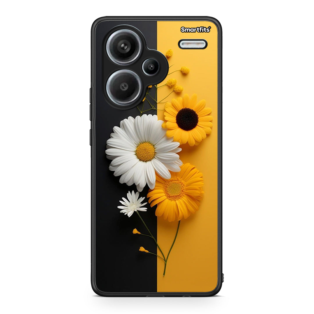 Xiaomi Redmi Note 13 Pro Plus 5G Yellow Daisies θήκη από τη Smartfits με σχέδιο στο πίσω μέρος και μαύρο περίβλημα | Smartphone case with colorful back and black bezels by Smartfits