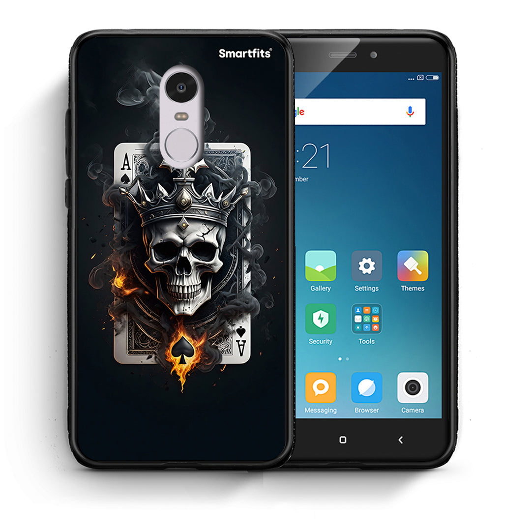 Θήκη Xiaomi Redmi Note 4/4X Skull King Ace από τη Smartfits με σχέδιο στο πίσω μέρος και μαύρο περίβλημα | Xiaomi Redmi Note 4/4X Skull King Ace case with colorful back and black bezels