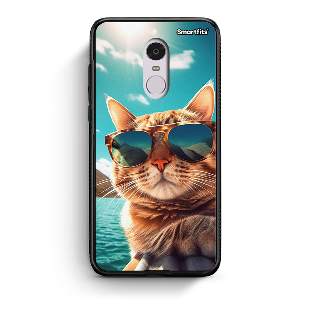 Xiaomi Redmi Note 4/4X Summer Cat θήκη από τη Smartfits με σχέδιο στο πίσω μέρος και μαύρο περίβλημα | Smartphone case with colorful back and black bezels by Smartfits