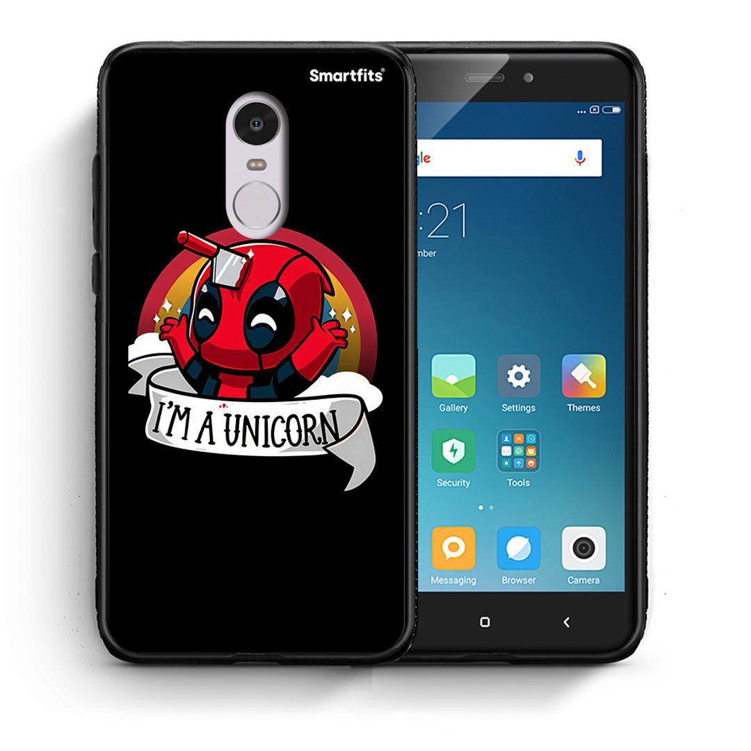 Θήκη Xiaomi Redmi Note 4/4X Unicorn Deadpool από τη Smartfits με σχέδιο στο πίσω μέρος και μαύρο περίβλημα | Xiaomi Redmi Note 4/4X Unicorn Deadpool case with colorful back and black bezels