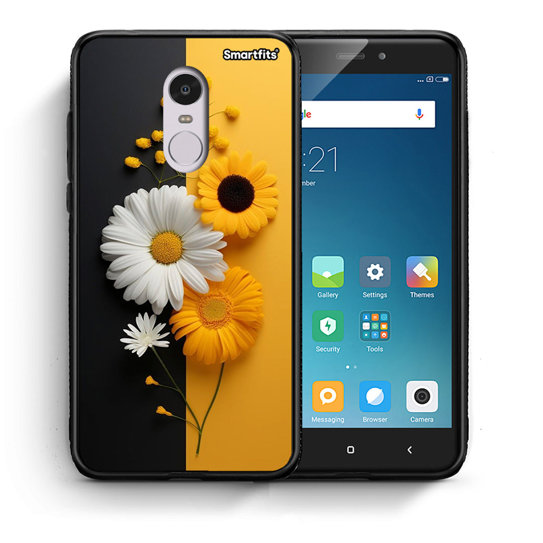 Θήκη Xiaomi Redmi Note 4/4X Yellow Daisies από τη Smartfits με σχέδιο στο πίσω μέρος και μαύρο περίβλημα | Xiaomi Redmi Note 4/4X Yellow Daisies case with colorful back and black bezels