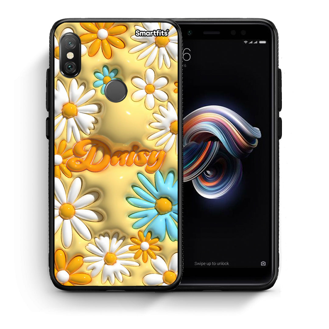 Θήκη Xiaomi Redmi Note 5 Bubble Daisies από τη Smartfits με σχέδιο στο πίσω μέρος και μαύρο περίβλημα | Xiaomi Redmi Note 5 Bubble Daisies case with colorful back and black bezels