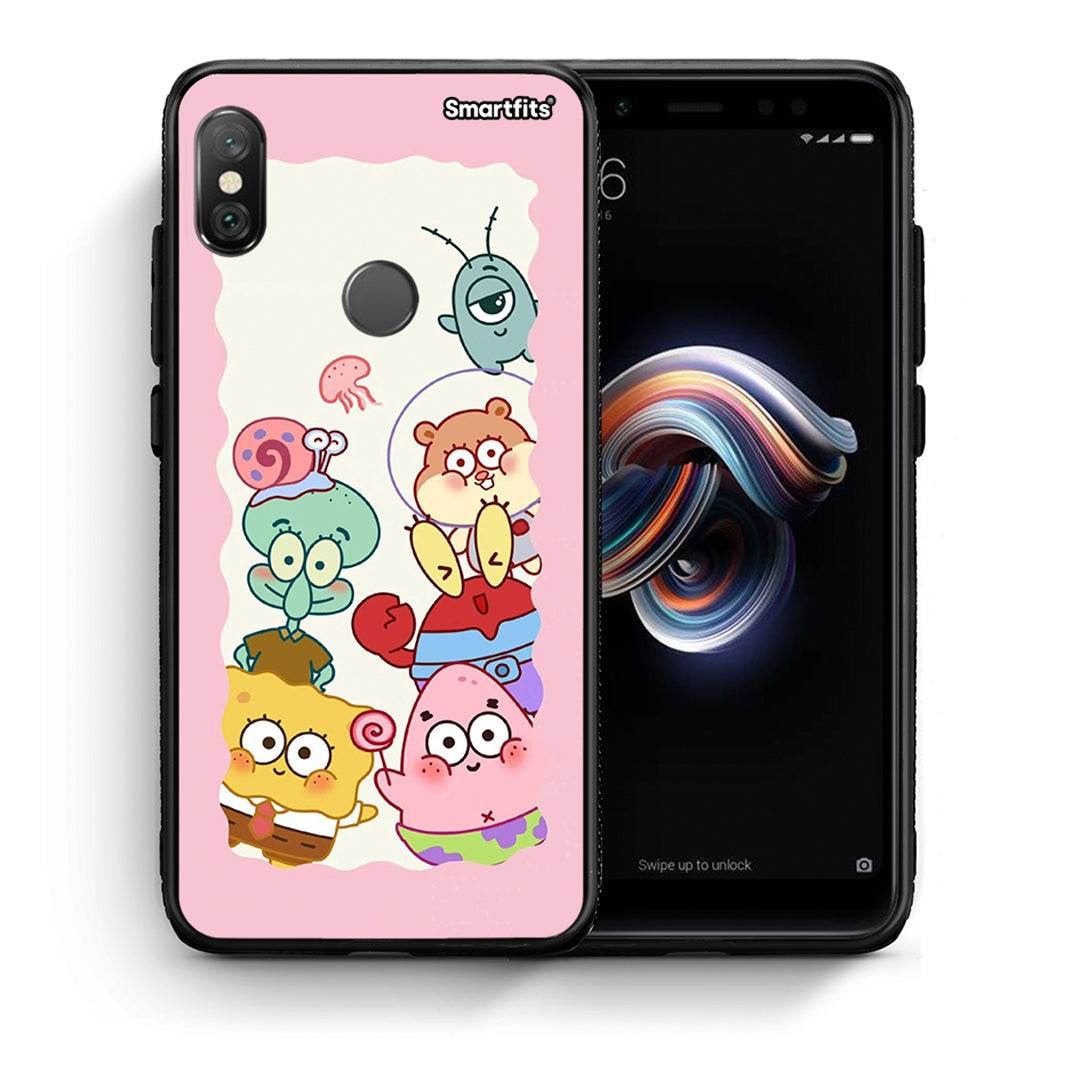 Θήκη Xiaomi Redmi Note 5 Cute Companion από τη Smartfits με σχέδιο στο πίσω μέρος και μαύρο περίβλημα | Xiaomi Redmi Note 5 Cute Companion case with colorful back and black bezels