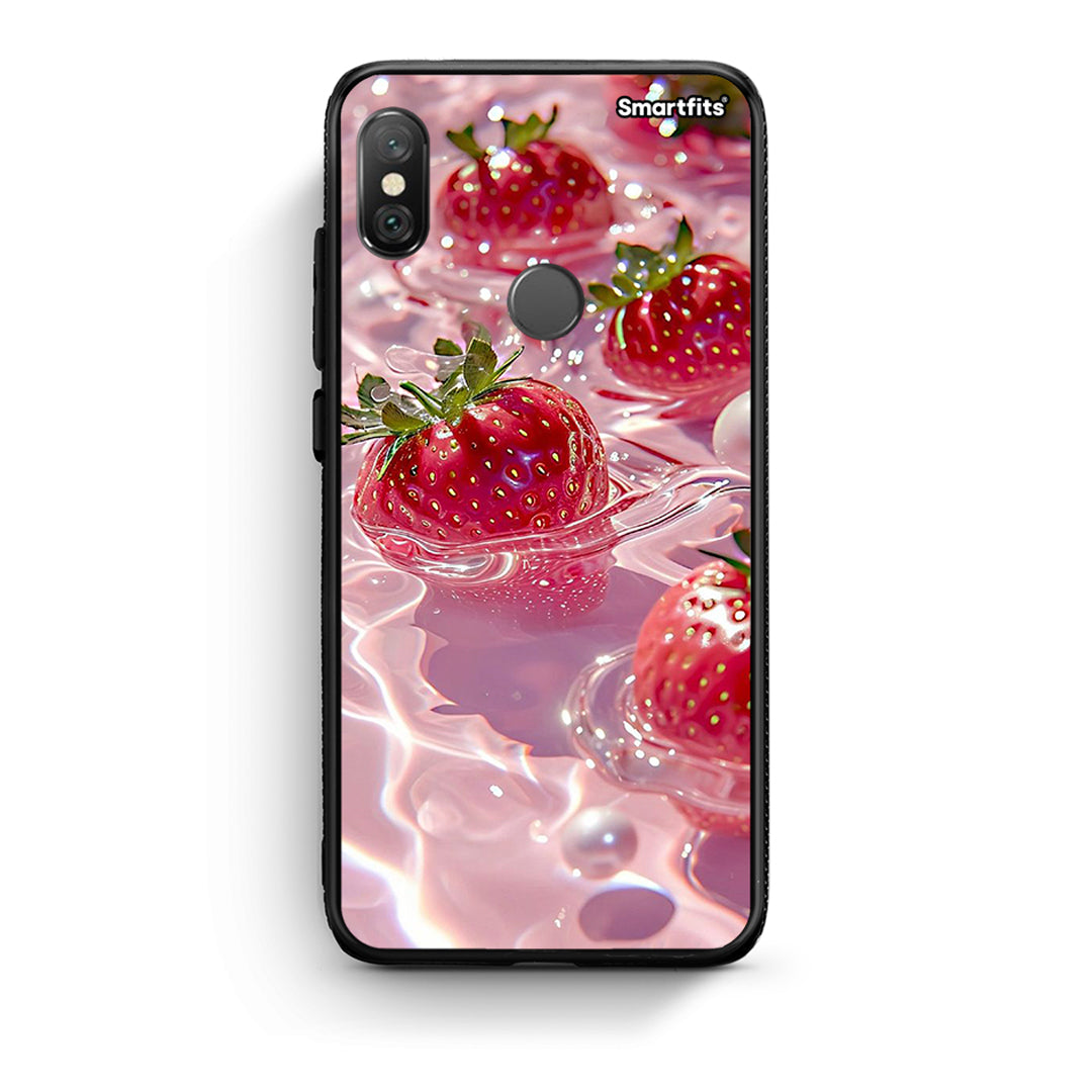 Xiaomi Redmi Note 5 Juicy Strawberries θήκη από τη Smartfits με σχέδιο στο πίσω μέρος και μαύρο περίβλημα | Smartphone case with colorful back and black bezels by Smartfits