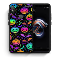 Thumbnail for Θήκη Xiaomi Redmi Note 5 Neon Halloween από τη Smartfits με σχέδιο στο πίσω μέρος και μαύρο περίβλημα | Xiaomi Redmi Note 5 Neon Halloween case with colorful back and black bezels