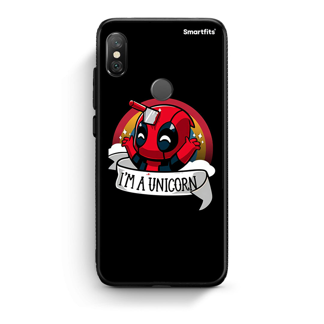 Xiaomi Redmi Note 5 Unicorn Deadpool θήκη από τη Smartfits με σχέδιο στο πίσω μέρος και μαύρο περίβλημα | Smartphone case with colorful back and black bezels by Smartfits