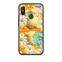 Thumbnail for Xiaomi Redmi Note 6 Pro Bubble Daisies θήκη από τη Smartfits με σχέδιο στο πίσω μέρος και μαύρο περίβλημα | Smartphone case with colorful back and black bezels by Smartfits