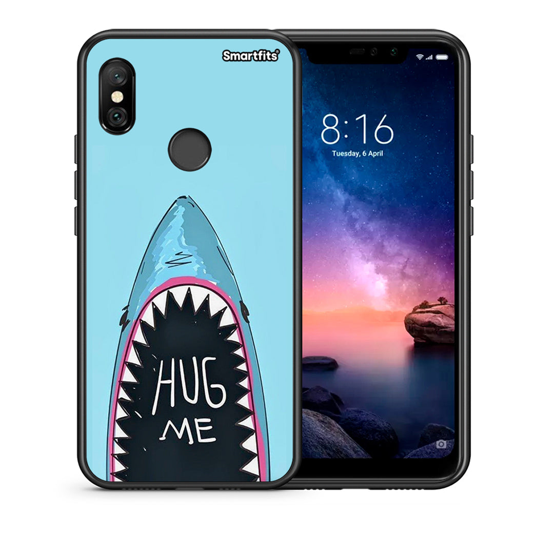 Θήκη Xiaomi Redmi Note 6 Pro Hug Me από τη Smartfits με σχέδιο στο πίσω μέρος και μαύρο περίβλημα | Xiaomi Redmi Note 6 Pro Hug Me case with colorful back and black bezels