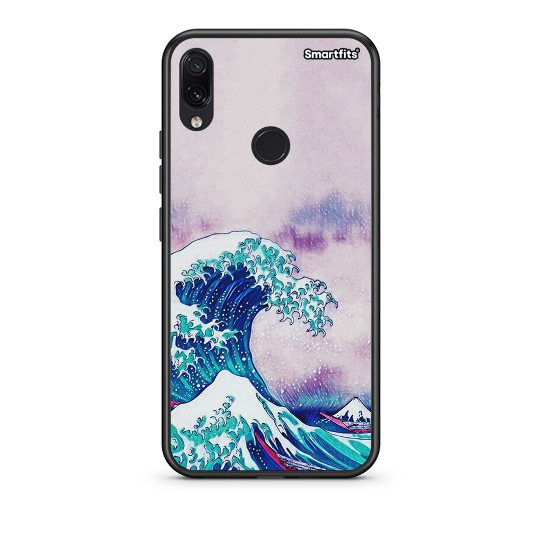 Xiaomi Redmi Note 7 Blue Waves θήκη από τη Smartfits με σχέδιο στο πίσω μέρος και μαύρο περίβλημα | Smartphone case with colorful back and black bezels by Smartfits