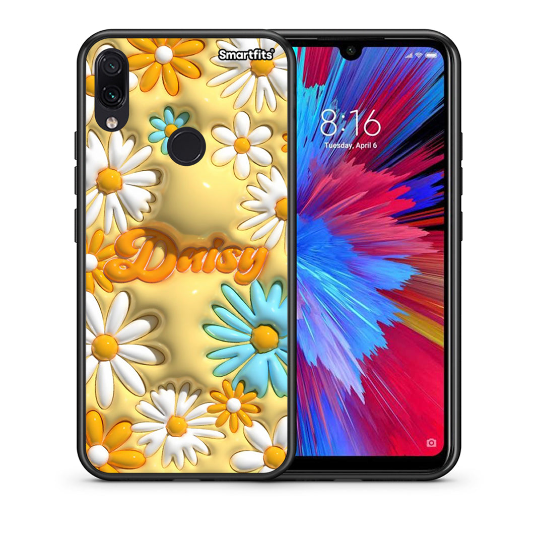 Θήκη Xiaomi Redmi Note 7 Bubble Daisies από τη Smartfits με σχέδιο στο πίσω μέρος και μαύρο περίβλημα | Xiaomi Redmi Note 7 Bubble Daisies case with colorful back and black bezels