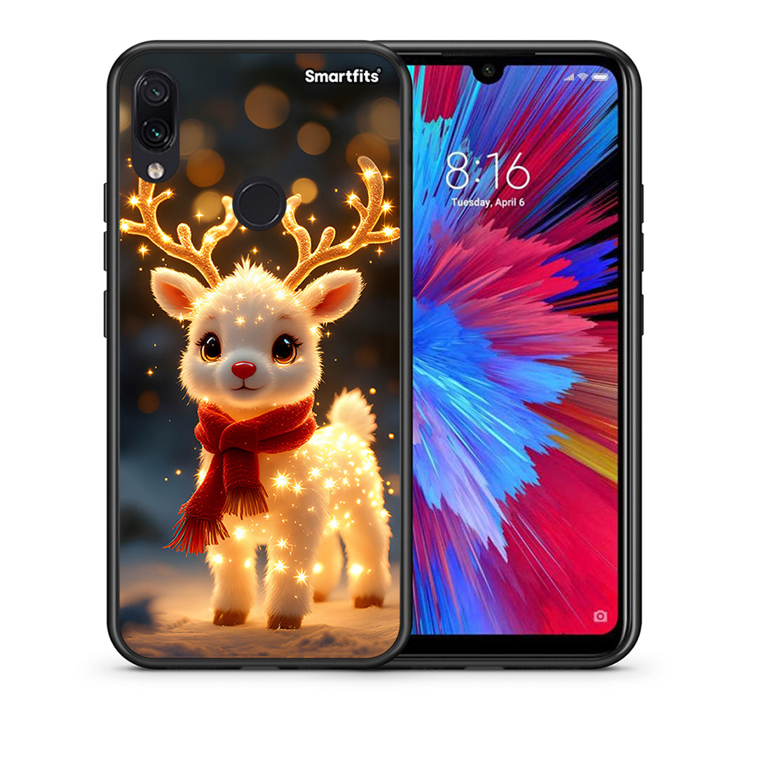 Θήκη Xiaomi Redmi Note 7 Christmas Cutie από τη Smartfits με σχέδιο στο πίσω μέρος και μαύρο περίβλημα | Xiaomi Redmi Note 7 Christmas Cutie case with colorful back and black bezels