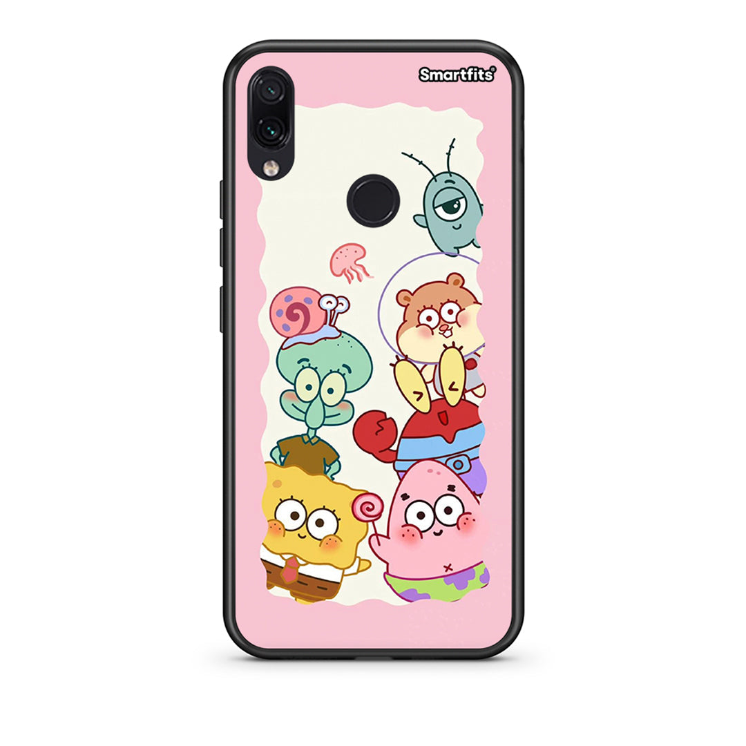 Xiaomi Redmi Note 7 Cute Companion θήκη από τη Smartfits με σχέδιο στο πίσω μέρος και μαύρο περίβλημα | Smartphone case with colorful back and black bezels by Smartfits