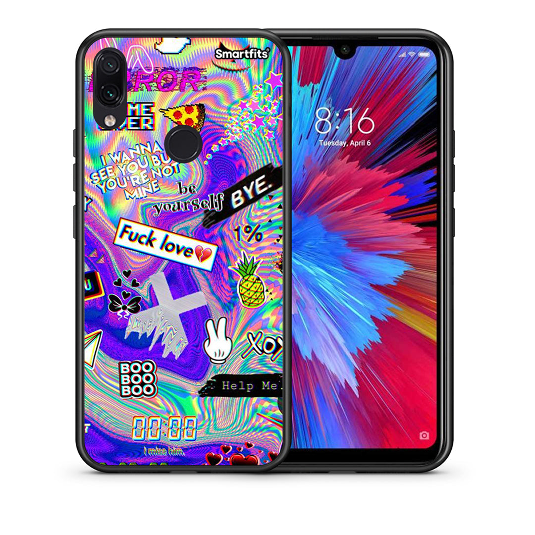 Θήκη Xiaomi Redmi Note 7 Game Over από τη Smartfits με σχέδιο στο πίσω μέρος και μαύρο περίβλημα | Xiaomi Redmi Note 7 Game Over case with colorful back and black bezels