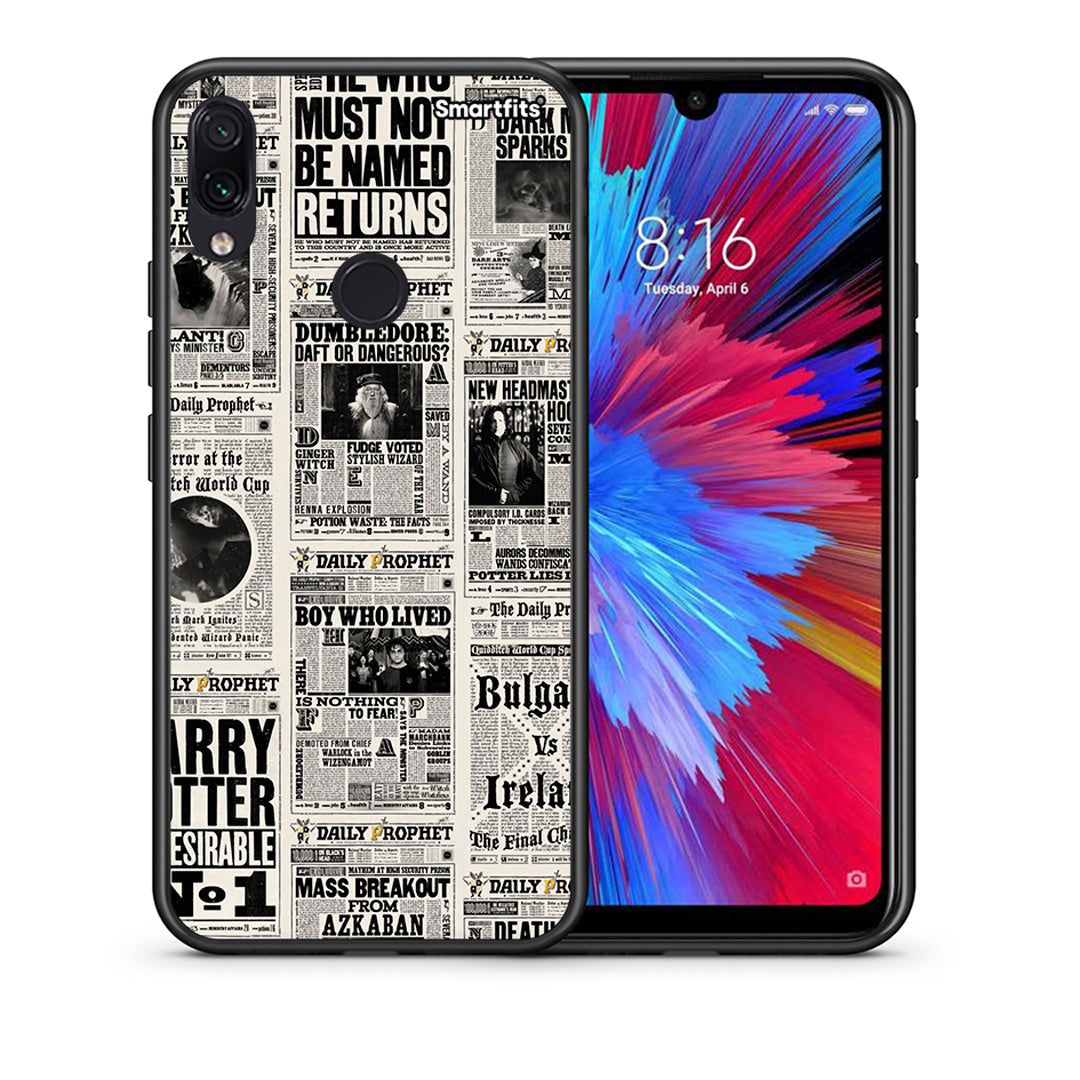 Θήκη Xiaomi Redmi Note 7 Harry Paper από τη Smartfits με σχέδιο στο πίσω μέρος και μαύρο περίβλημα | Xiaomi Redmi Note 7 Harry Paper case with colorful back and black bezels