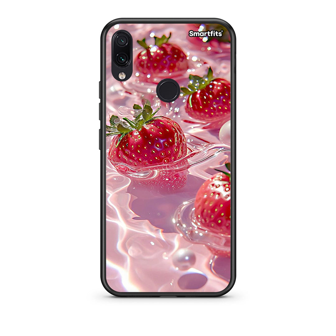 Xiaomi Redmi Note 7 Juicy Strawberries θήκη από τη Smartfits με σχέδιο στο πίσω μέρος και μαύρο περίβλημα | Smartphone case with colorful back and black bezels by Smartfits