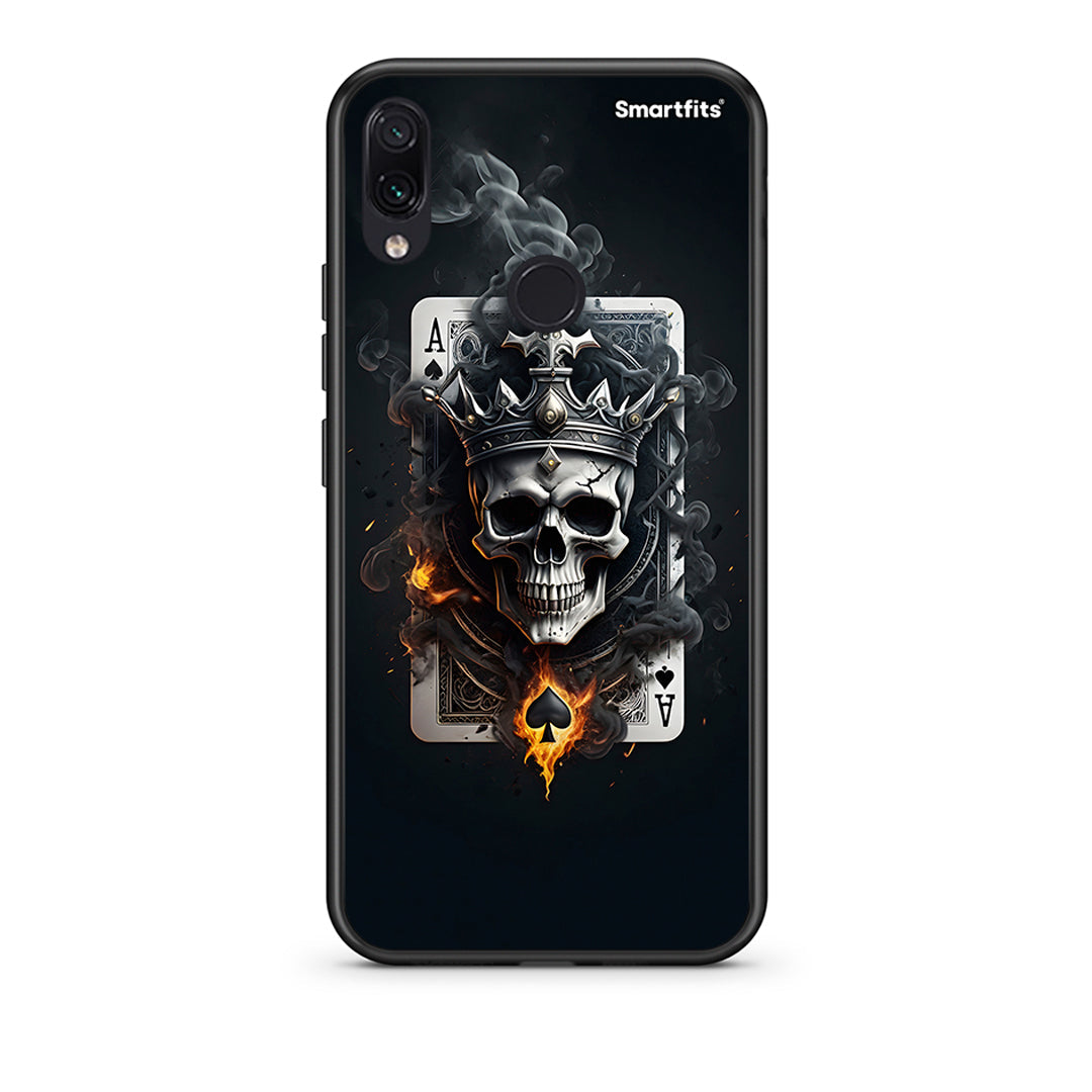 Xiaomi Redmi Note 7 Skull King Ace θήκη από τη Smartfits με σχέδιο στο πίσω μέρος και μαύρο περίβλημα | Smartphone case with colorful back and black bezels by Smartfits