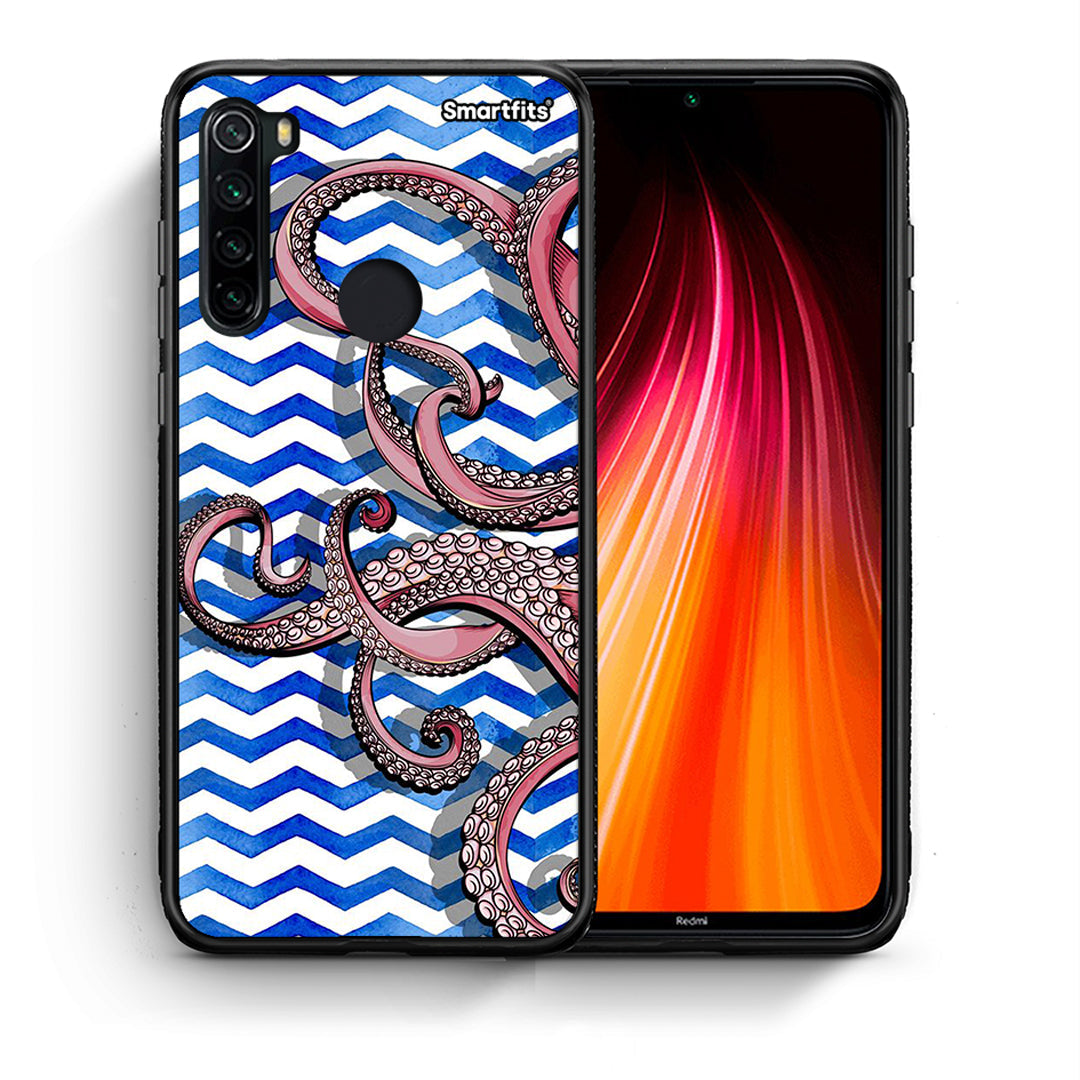 Θήκη Xiaomi Redmi Note 8 Chevron Devilfish από τη Smartfits με σχέδιο στο πίσω μέρος και μαύρο περίβλημα | Xiaomi Redmi Note 8 Chevron Devilfish case with colorful back and black bezels