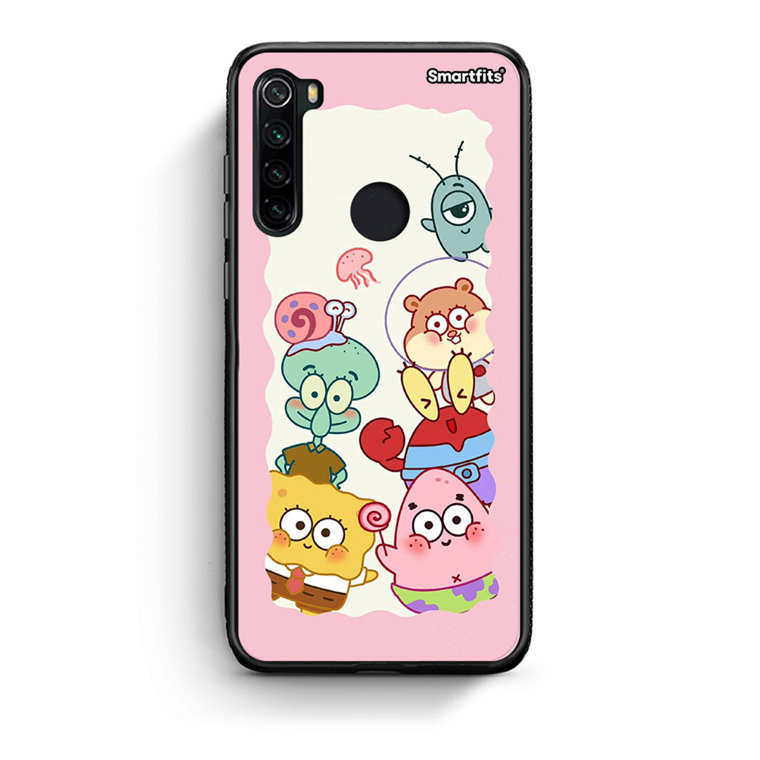 Xiaomi Redmi Note 8 Cute Companion θήκη από τη Smartfits με σχέδιο στο πίσω μέρος και μαύρο περίβλημα | Smartphone case with colorful back and black bezels by Smartfits