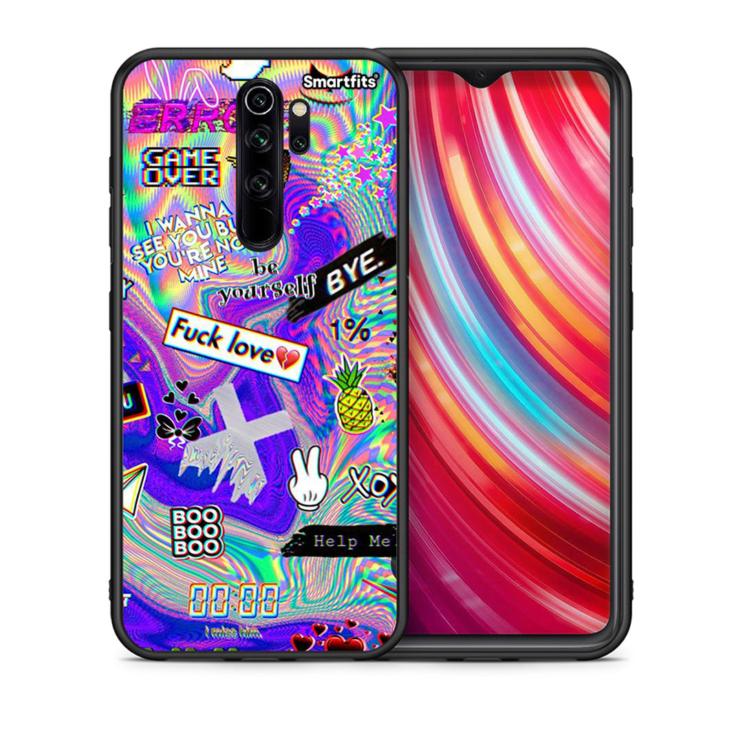 Θήκη Xiaomi Redmi Note 8 Pro Game Over από τη Smartfits με σχέδιο στο πίσω μέρος και μαύρο περίβλημα | Xiaomi Redmi Note 8 Pro Game Over case with colorful back and black bezels