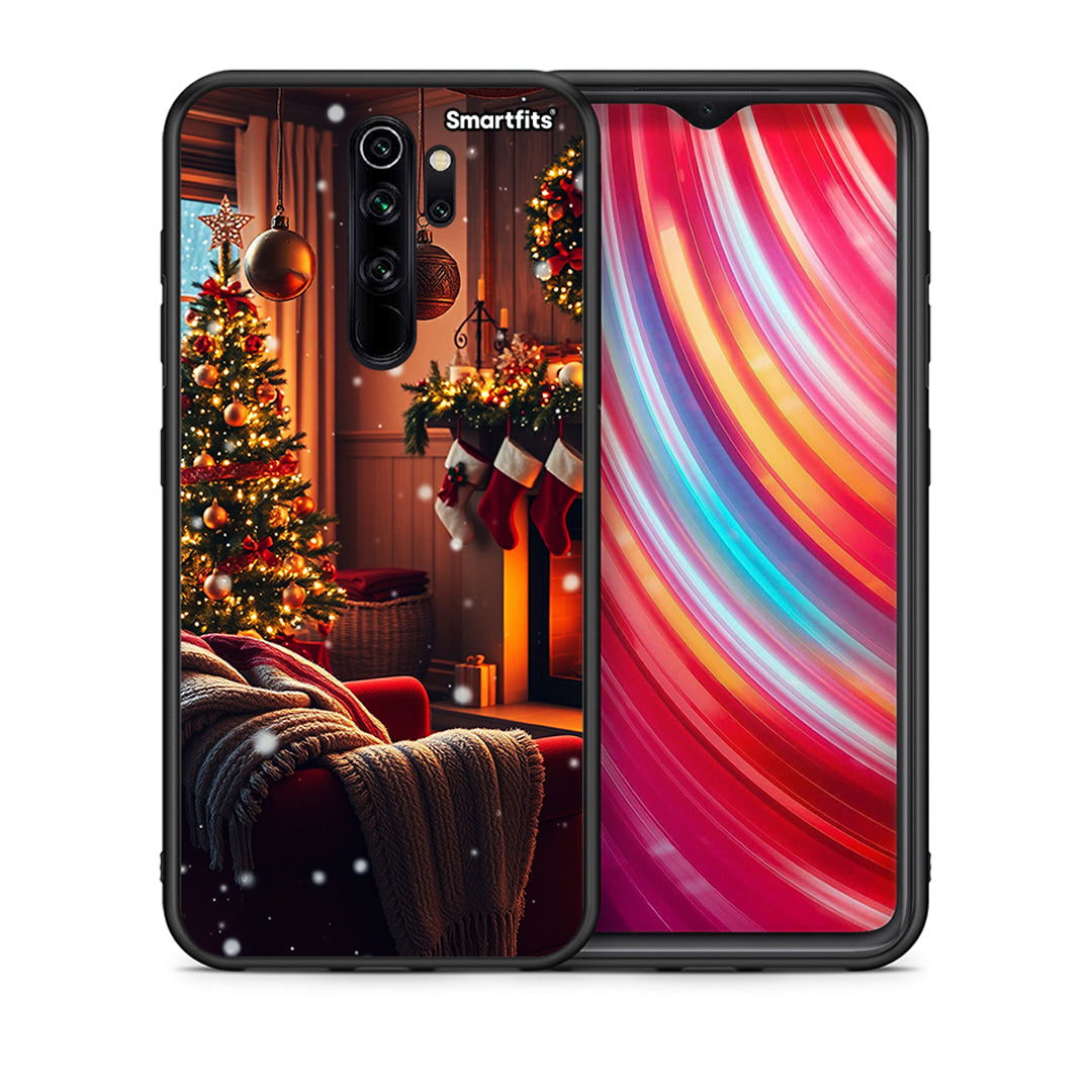 Θήκη Xiaomi Redmi Note 8 Pro Home For Christmas από τη Smartfits με σχέδιο στο πίσω μέρος και μαύρο περίβλημα | Xiaomi Redmi Note 8 Pro Home For Christmas case with colorful back and black bezels