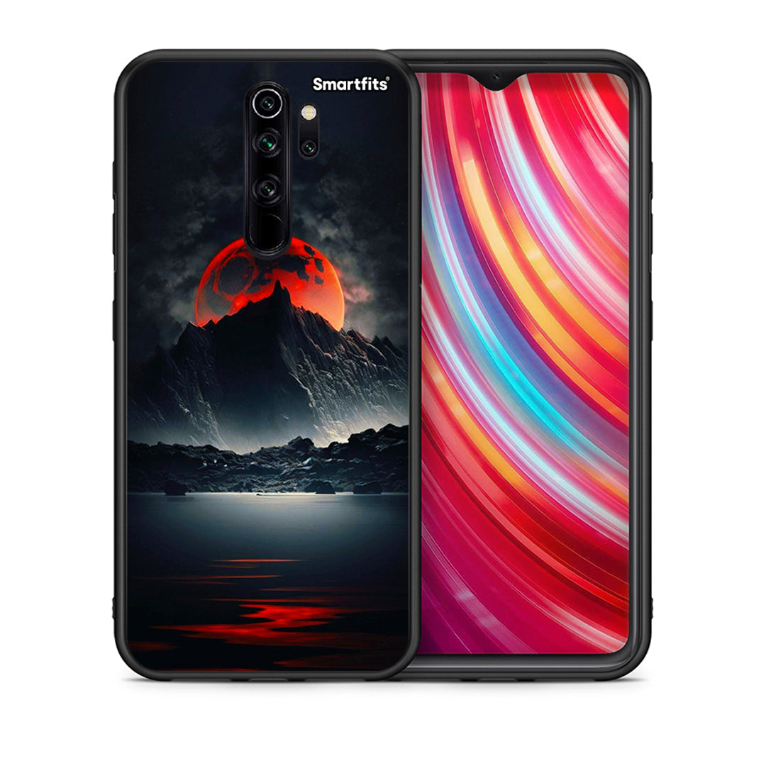 Θήκη Xiaomi Redmi Note 8 Pro Red Full Moon από τη Smartfits με σχέδιο στο πίσω μέρος και μαύρο περίβλημα | Xiaomi Redmi Note 8 Pro Red Full Moon case with colorful back and black bezels