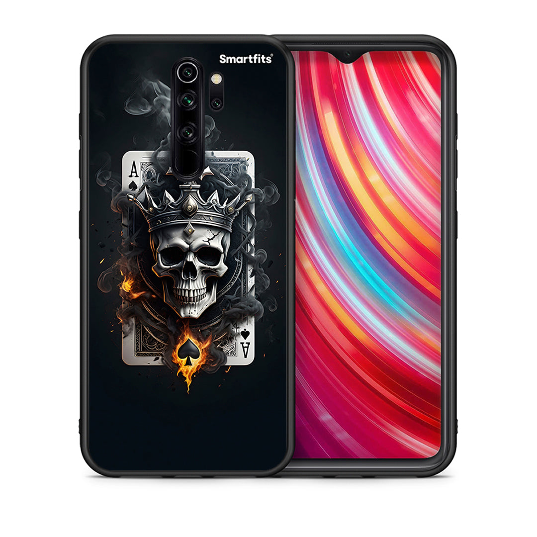 Θήκη Xiaomi Redmi Note 8 Pro Skull King Ace από τη Smartfits με σχέδιο στο πίσω μέρος και μαύρο περίβλημα | Xiaomi Redmi Note 8 Pro Skull King Ace case with colorful back and black bezels