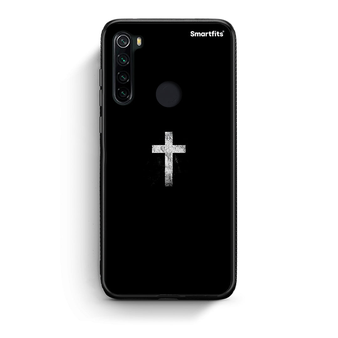 Xiaomi Redmi Note 8 White Cross θήκη από τη Smartfits με σχέδιο στο πίσω μέρος και μαύρο περίβλημα | Smartphone case with colorful back and black bezels by Smartfits