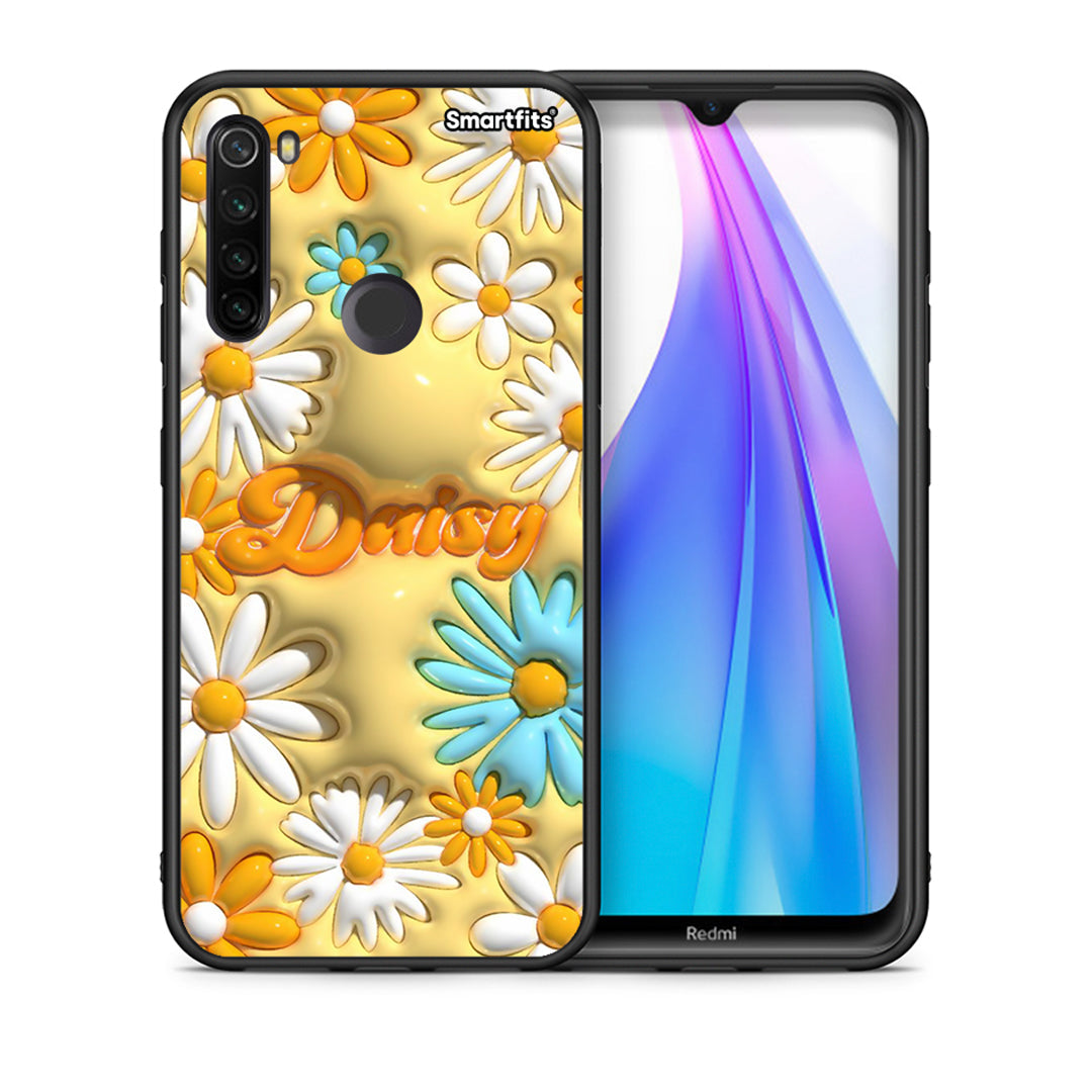 Θήκη Xiaomi Redmi Note 8T Bubble Daisies από τη Smartfits με σχέδιο στο πίσω μέρος και μαύρο περίβλημα | Xiaomi Redmi Note 8 Bubble Daisies case with colorful back and black bezels