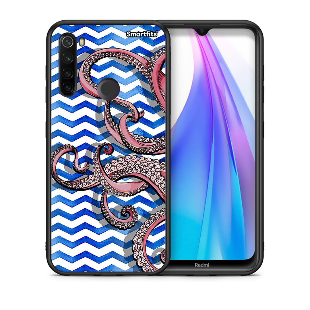 Θήκη Xiaomi Redmi Note 8T Chevron Devilfish από τη Smartfits με σχέδιο στο πίσω μέρος και μαύρο περίβλημα | Xiaomi Redmi Note 8 Chevron Devilfish case with colorful back and black bezels