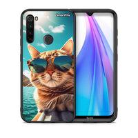 Thumbnail for Θήκη Xiaomi Redmi Note 8T Summer Cat από τη Smartfits με σχέδιο στο πίσω μέρος και μαύρο περίβλημα | Xiaomi Redmi Note 8 Summer Cat case with colorful back and black bezels