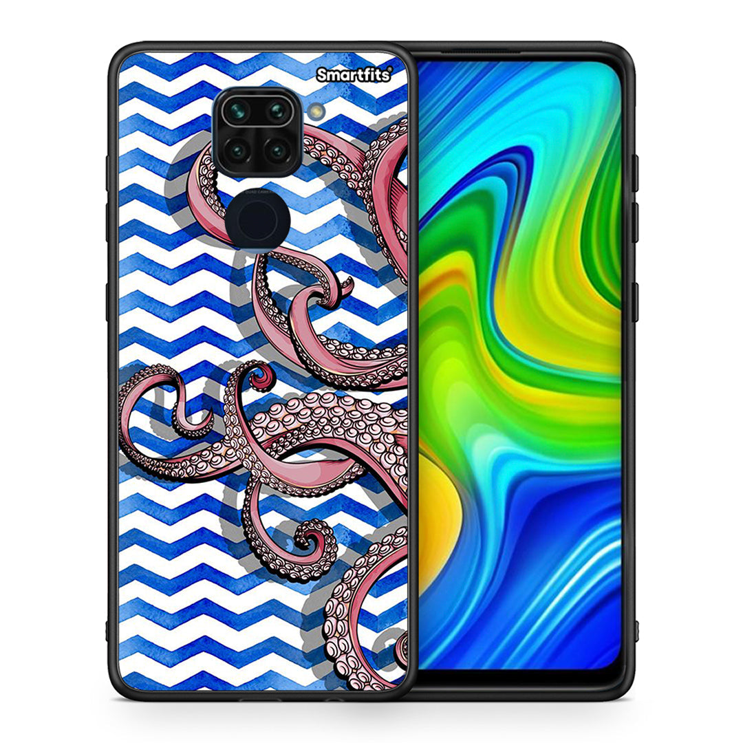 Θήκη Xiaomi Redmi Note 9 Chevron Devilfish από τη Smartfits με σχέδιο στο πίσω μέρος και μαύρο περίβλημα | Xiaomi Redmi Note 9 Chevron Devilfish case with colorful back and black bezels