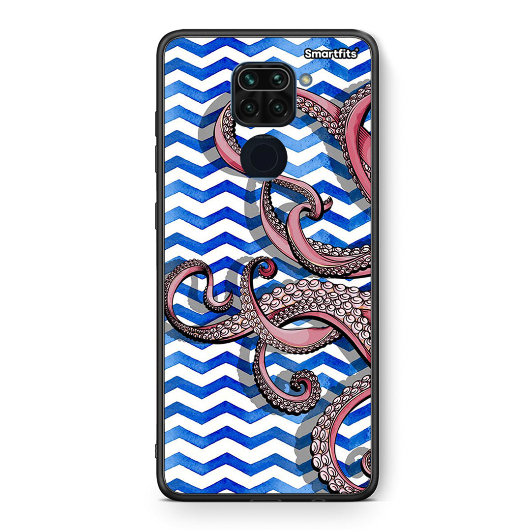 Θήκη Xiaomi Redmi Note 9 Chevron Devilfish από τη Smartfits με σχέδιο στο πίσω μέρος και μαύρο περίβλημα | Xiaomi Redmi Note 9 Chevron Devilfish case with colorful back and black bezels