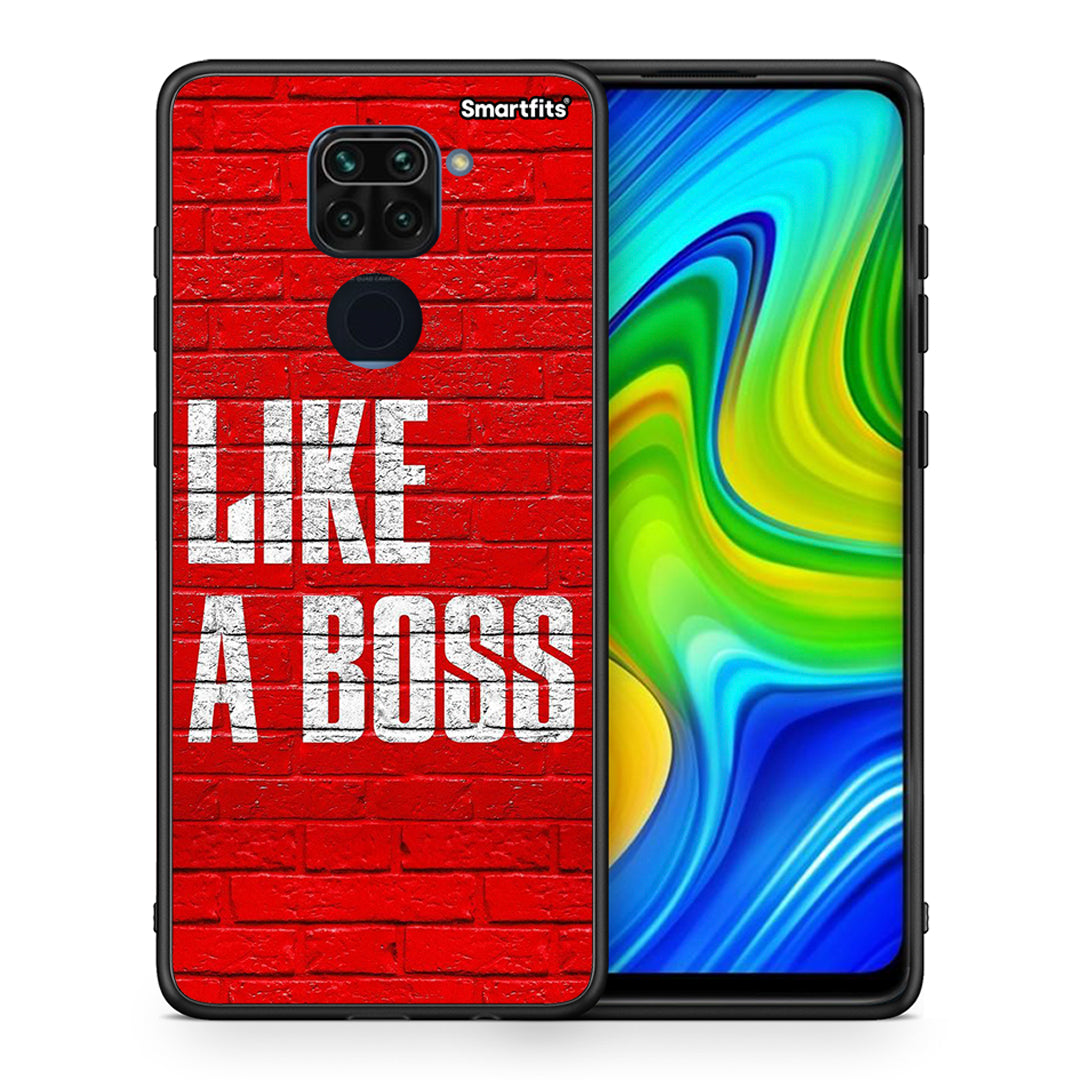 Θήκη Xiaomi Redmi Note 9 Like A Boss από τη Smartfits με σχέδιο στο πίσω μέρος και μαύρο περίβλημα | Xiaomi Redmi Note 9 Like A Boss case with colorful back and black bezels