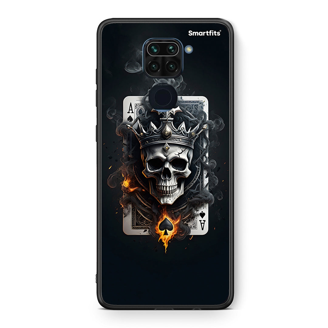 Θήκη Xiaomi Redmi Note 9 Skull King Ace από τη Smartfits με σχέδιο στο πίσω μέρος και μαύρο περίβλημα | Xiaomi Redmi Note 9 Skull King Ace case with colorful back and black bezels