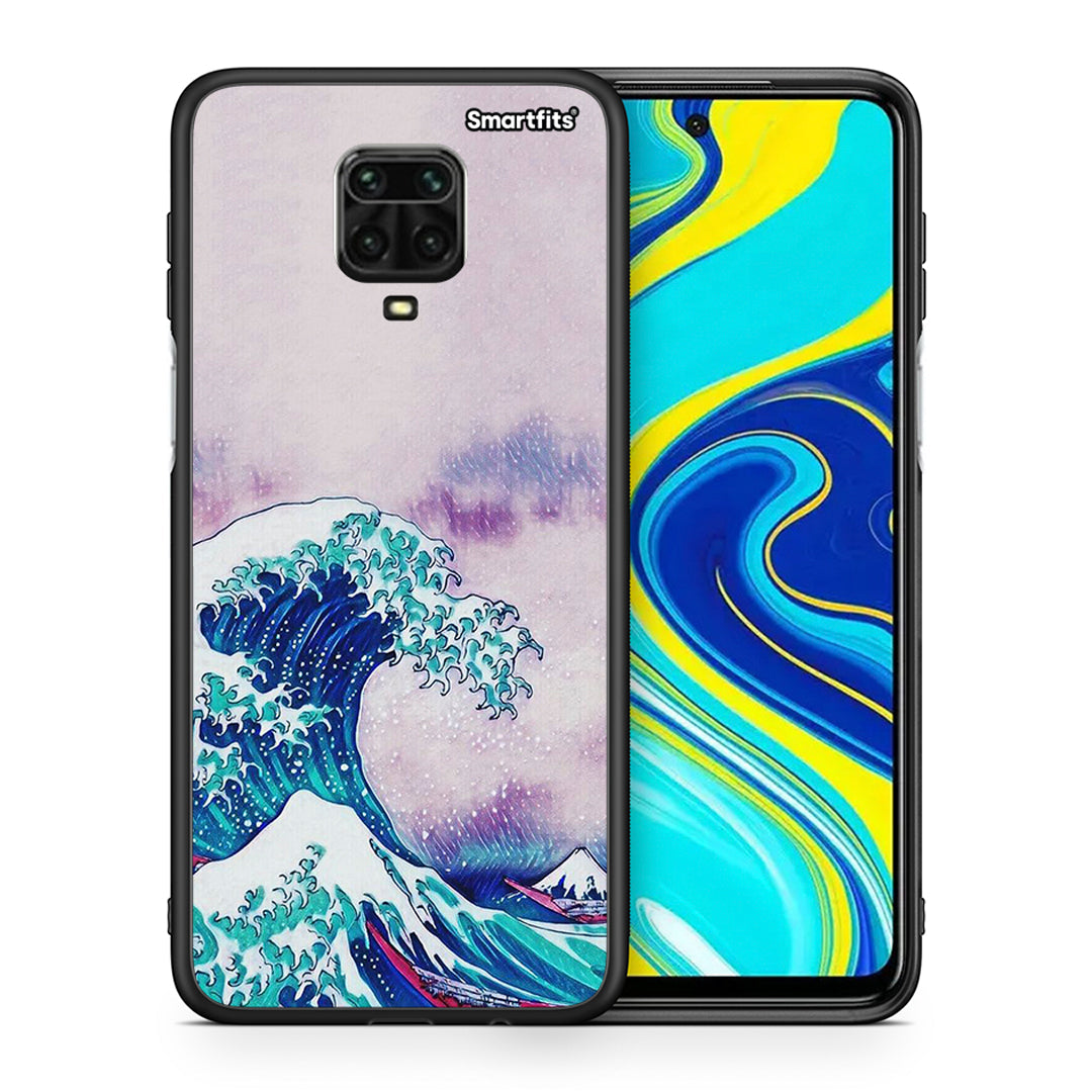 Θήκη Xiaomi Redmi Note 9S / 9 Pro Blue Waves από τη Smartfits με σχέδιο στο πίσω μέρος και μαύρο περίβλημα | Xiaomi Redmi Note 9S / 9 Pro Blue Waves case with colorful back and black bezels