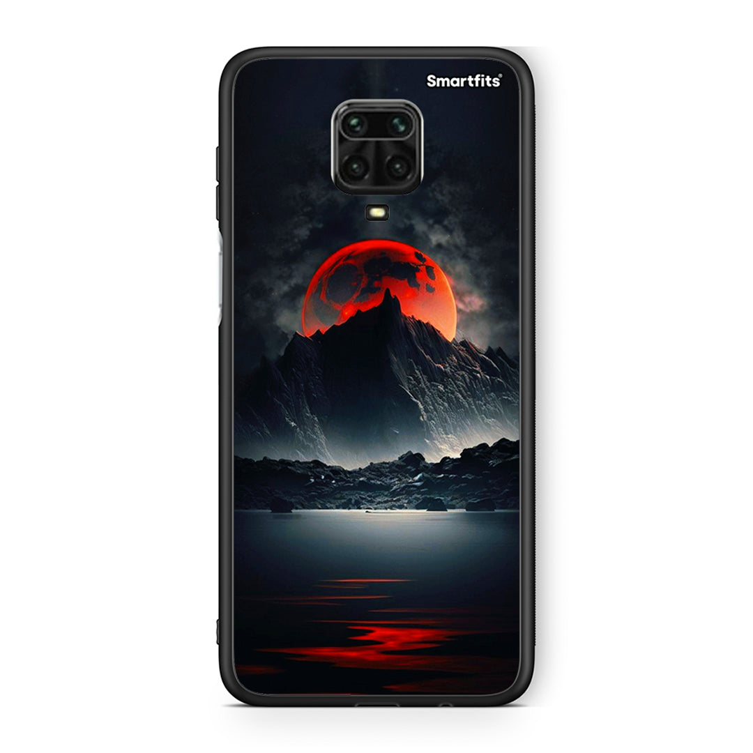 Xiaomi Redmi Note 9S / 9 Pro Red Full Moon θήκη από τη Smartfits με σχέδιο στο πίσω μέρος και μαύρο περίβλημα | Smartphone case with colorful back and black bezels by Smartfits