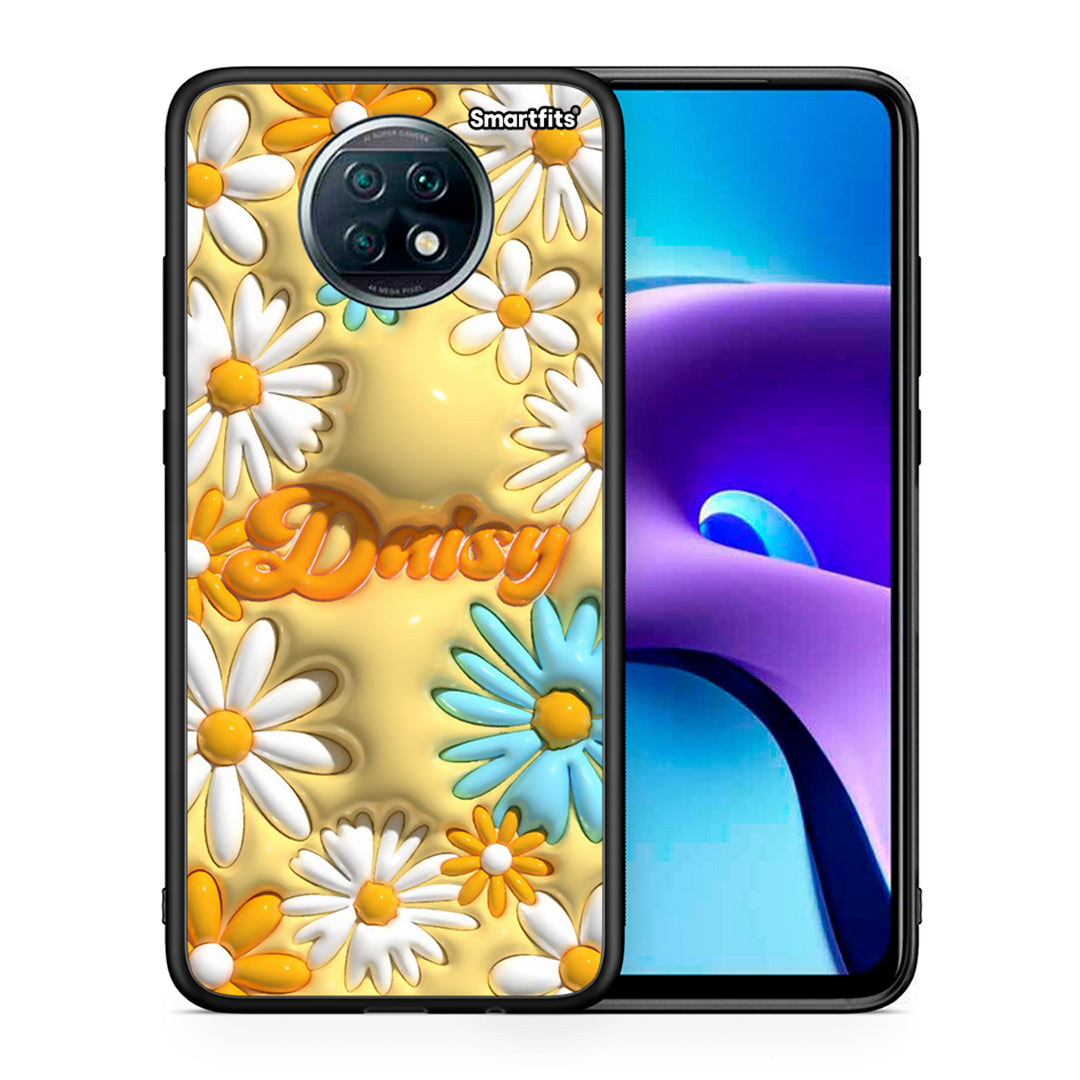 Θήκη Xiaomi Redmi Note 9T Bubble Daisies από τη Smartfits με σχέδιο στο πίσω μέρος και μαύρο περίβλημα | Xiaomi Redmi Note 9T Bubble Daisies case with colorful back and black bezels