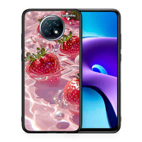 Thumbnail for Θήκη Xiaomi Redmi Note 9T Juicy Strawberries από τη Smartfits με σχέδιο στο πίσω μέρος και μαύρο περίβλημα | Xiaomi Redmi Note 9T Juicy Strawberries case with colorful back and black bezels