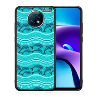 Thumbnail for Θήκη Xiaomi Redmi Note 9T Swimming Dolphins από τη Smartfits με σχέδιο στο πίσω μέρος και μαύρο περίβλημα | Xiaomi Redmi Note 9T Swimming Dolphins case with colorful back and black bezels