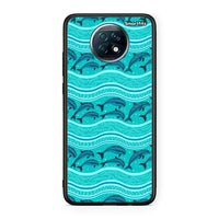 Thumbnail for Xiaomi Redmi Note 9T Swimming Dolphins θήκη από τη Smartfits με σχέδιο στο πίσω μέρος και μαύρο περίβλημα | Smartphone case with colorful back and black bezels by Smartfits